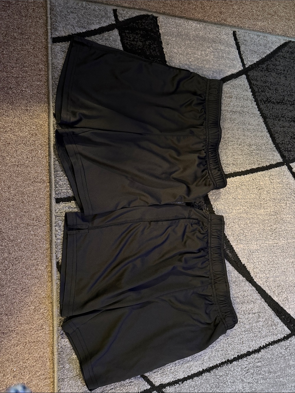 Kids Black Athletic Shorts with Elastic Waistband